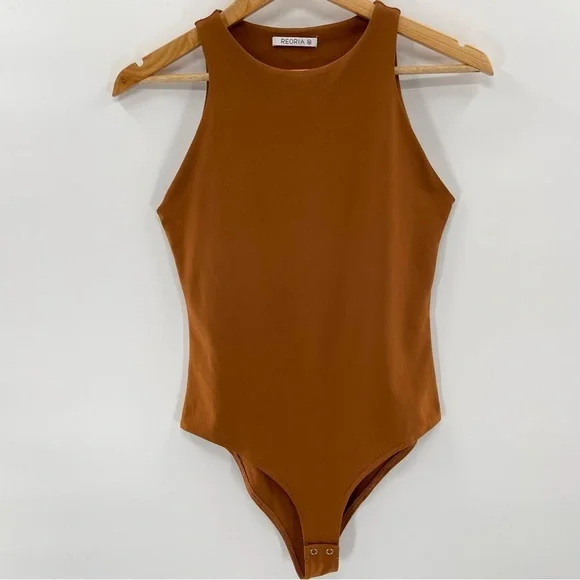 Reoria Cinnamon Brown High Neck Sleeveless Bodysuit Size
Medium - Picture 4 of 10